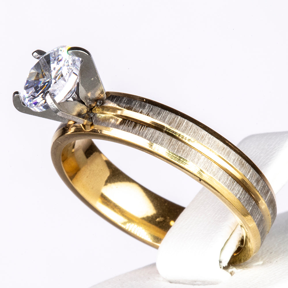 Conjunto de Aleación Bañado en Oro con Cristal Emporia® Blanco ( Anillo )