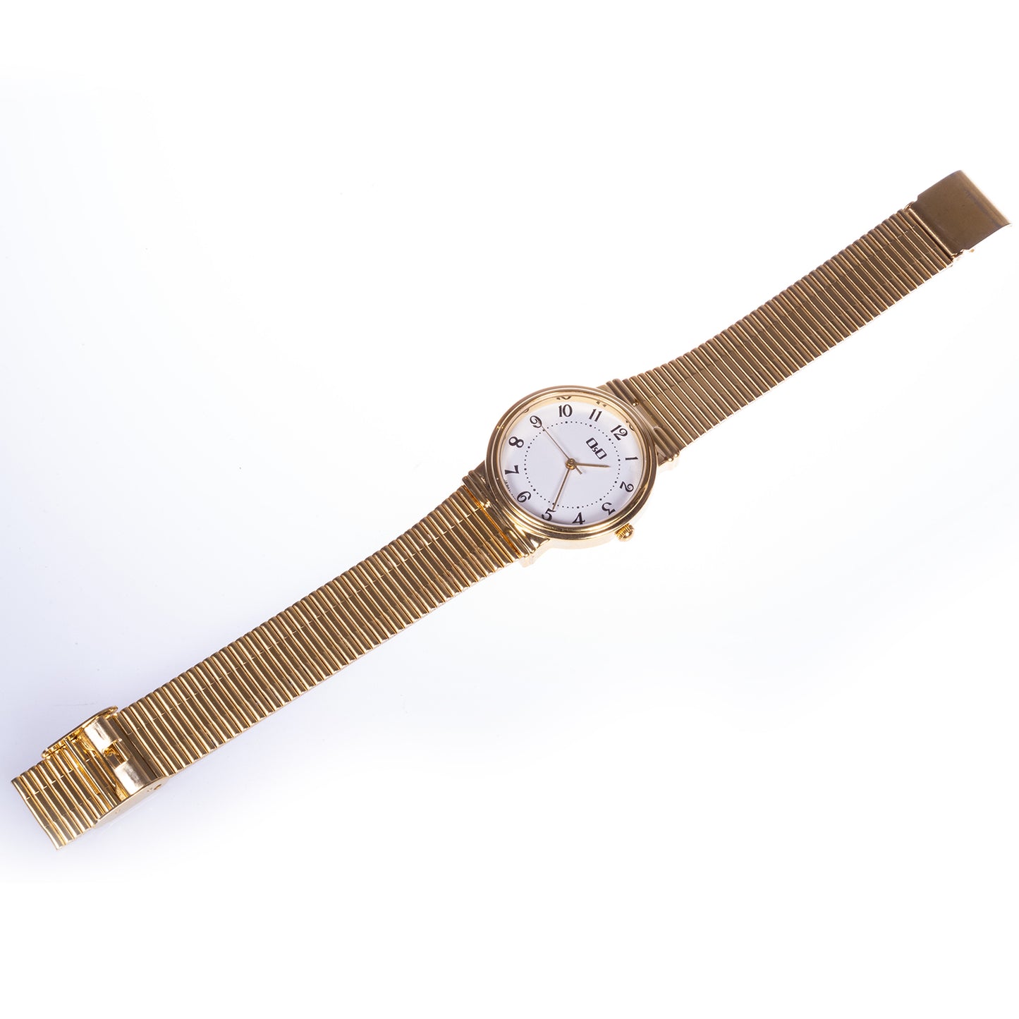 Reloj de moda para mujer con banda de acero, color dorado