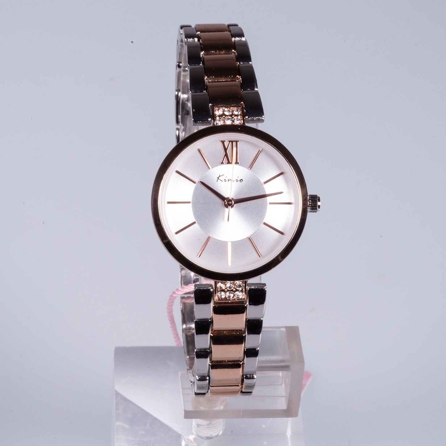 Reloj de moda para mujer con banda de acero, color dorado