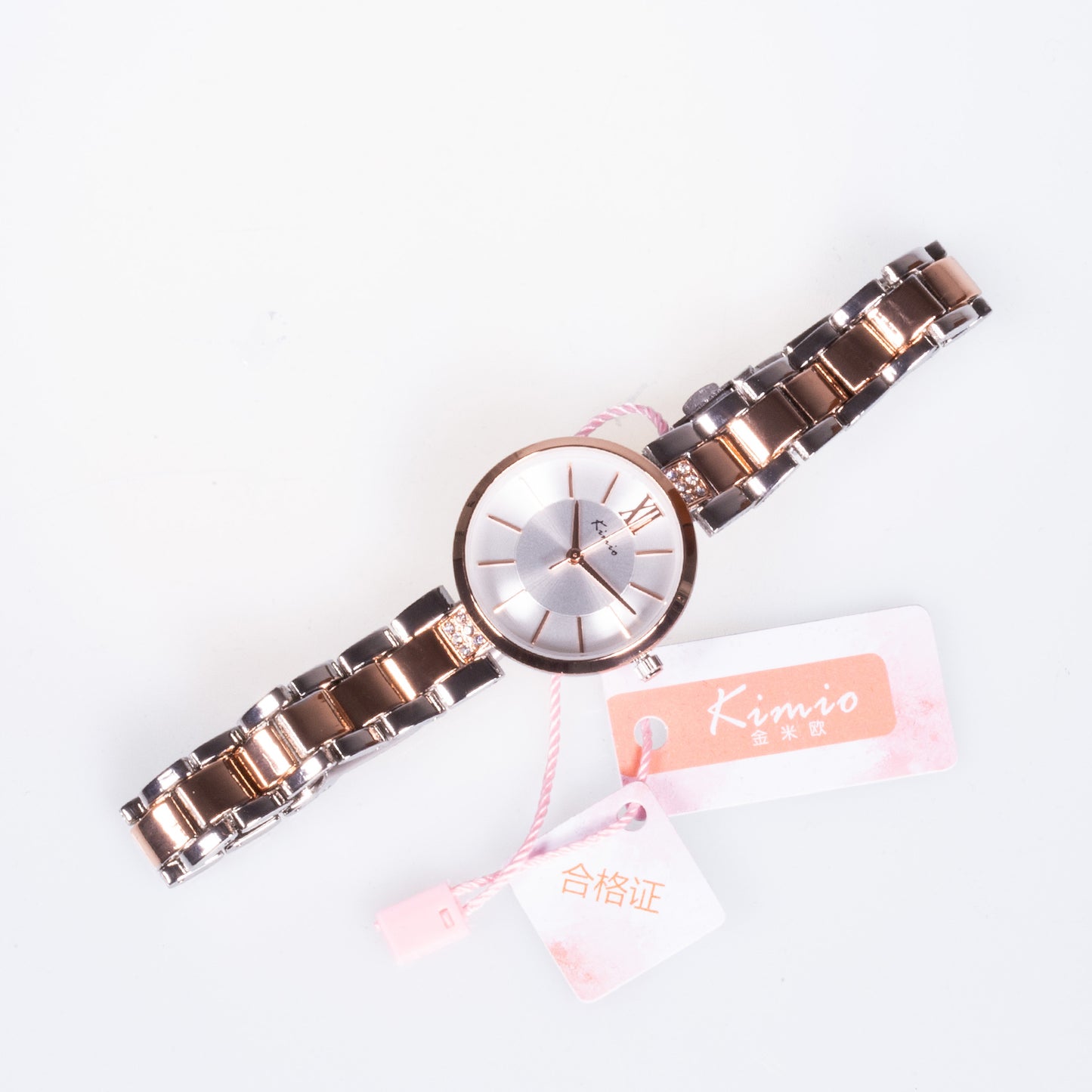 Reloj de moda para mujer con banda de acero, color dorado