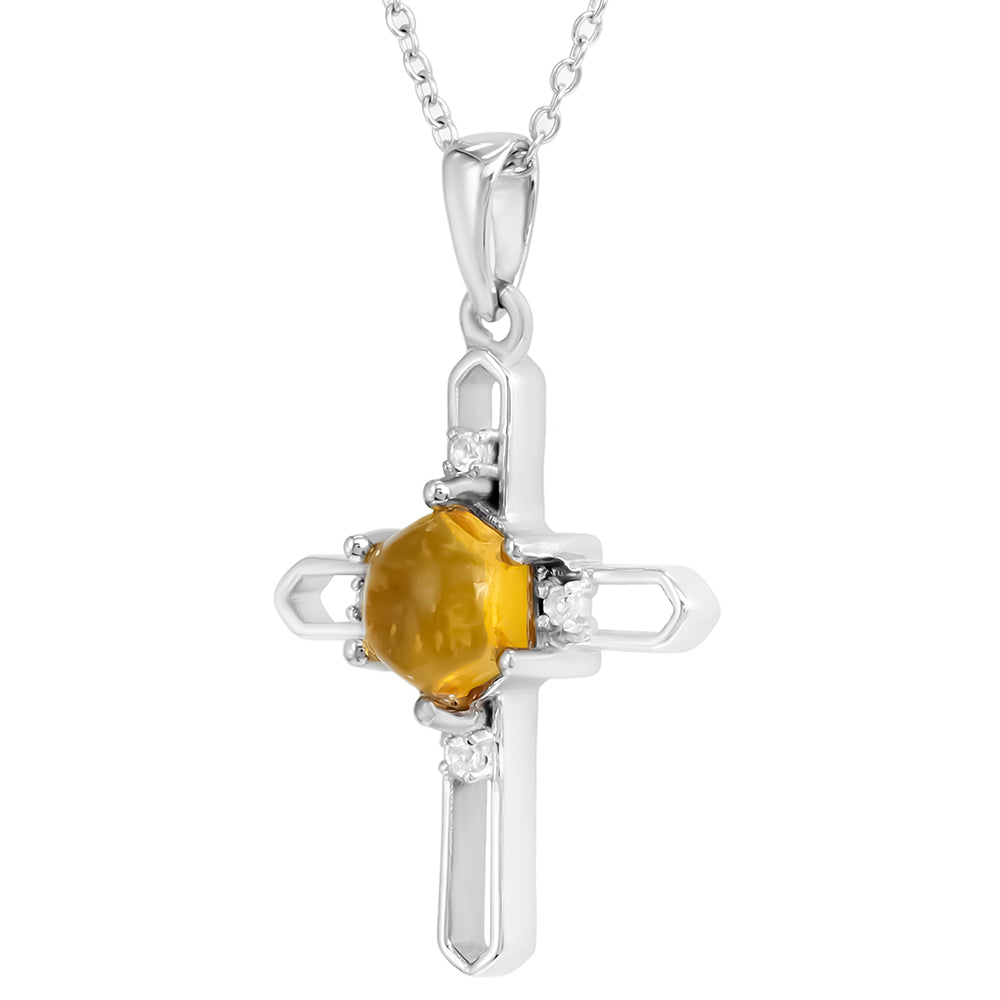 Colgante de Plata con Topacio Blanco