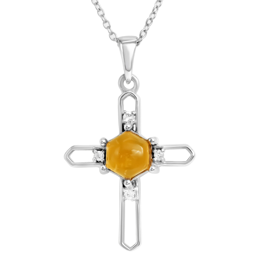 Colgante de Plata con Topacio Blanco