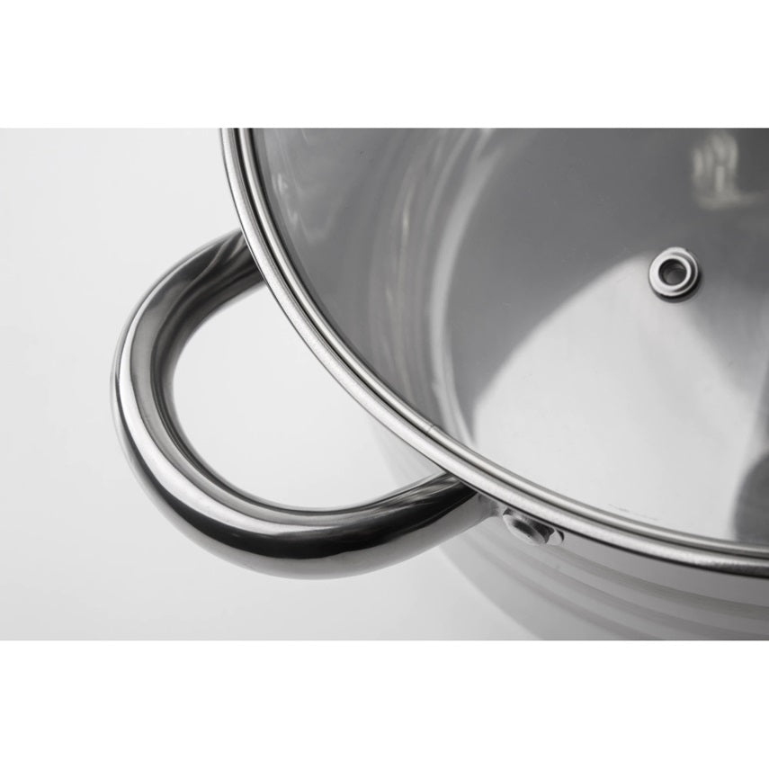 Juego de utensilios de cocina de acero inoxidable de 3 piezas con base de 5 capas y revestimiento de mármol Xylan, Edición Gourmet Line