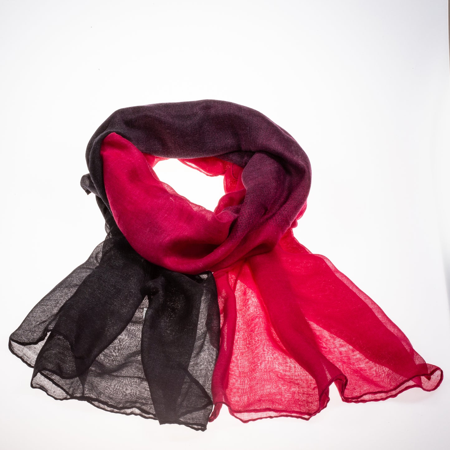 Lenço da moda, 100% viscose,180 cm x 85 cm, VERMELHO E PRETO