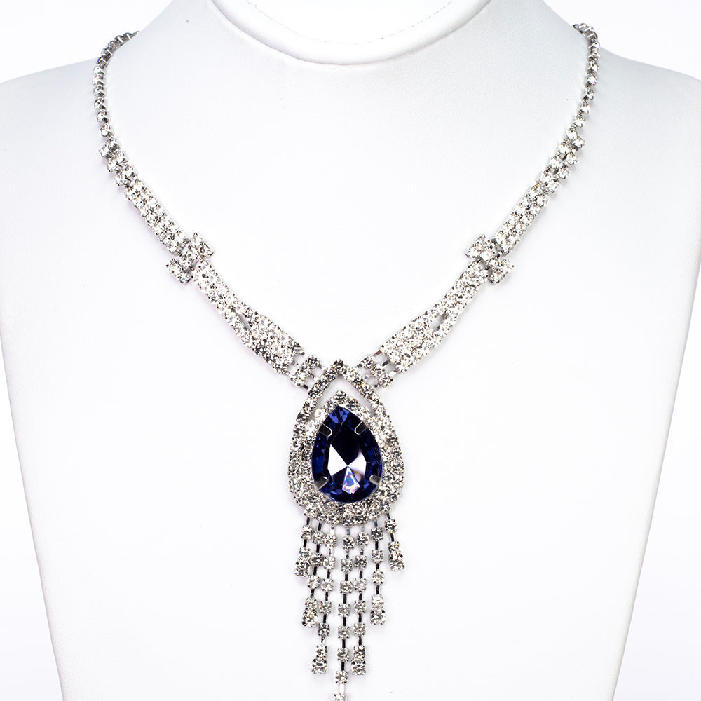 Reloj de Aleación Bañado en Oro con Cristal Emporia® Azul (Collar +Pendientes +Pulsera +Colgante )