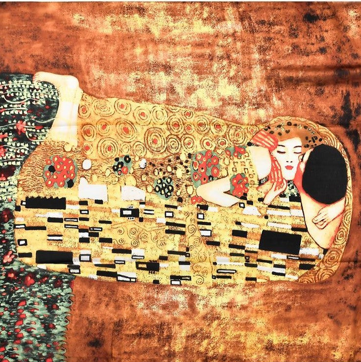 Pañuelo 100% Seda, 90 cm x 180 cm, El Beso, de Klimt