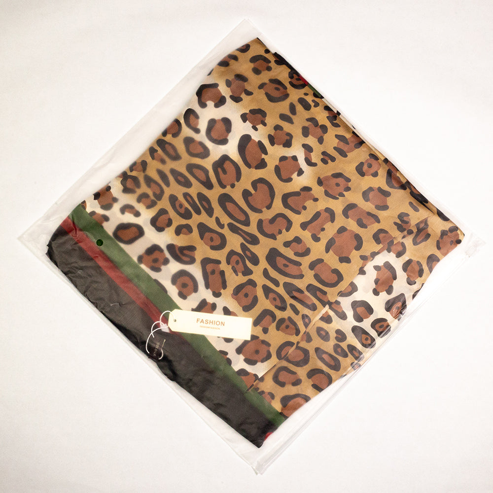 Pañuelo 100% Seda, 90 cm x 180 cm, Leopardo