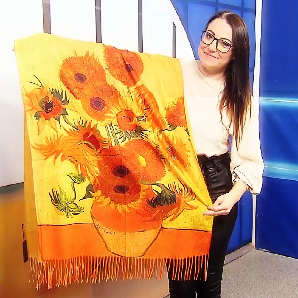 Bufanda de lana, 70 cm x 180 cm, Van Gogh - Sunflowers