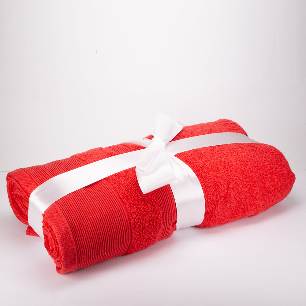 3+3+1 Regalo Juego de 3 piezas de Toallas 100% Microalgodón, 500 GSM, Rojo Rubí