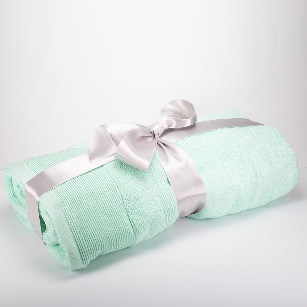 3+3+1 Regalo Juego de 3 piezas de Toallas 100% Microalgodón, 500 GSM, Verde Menta