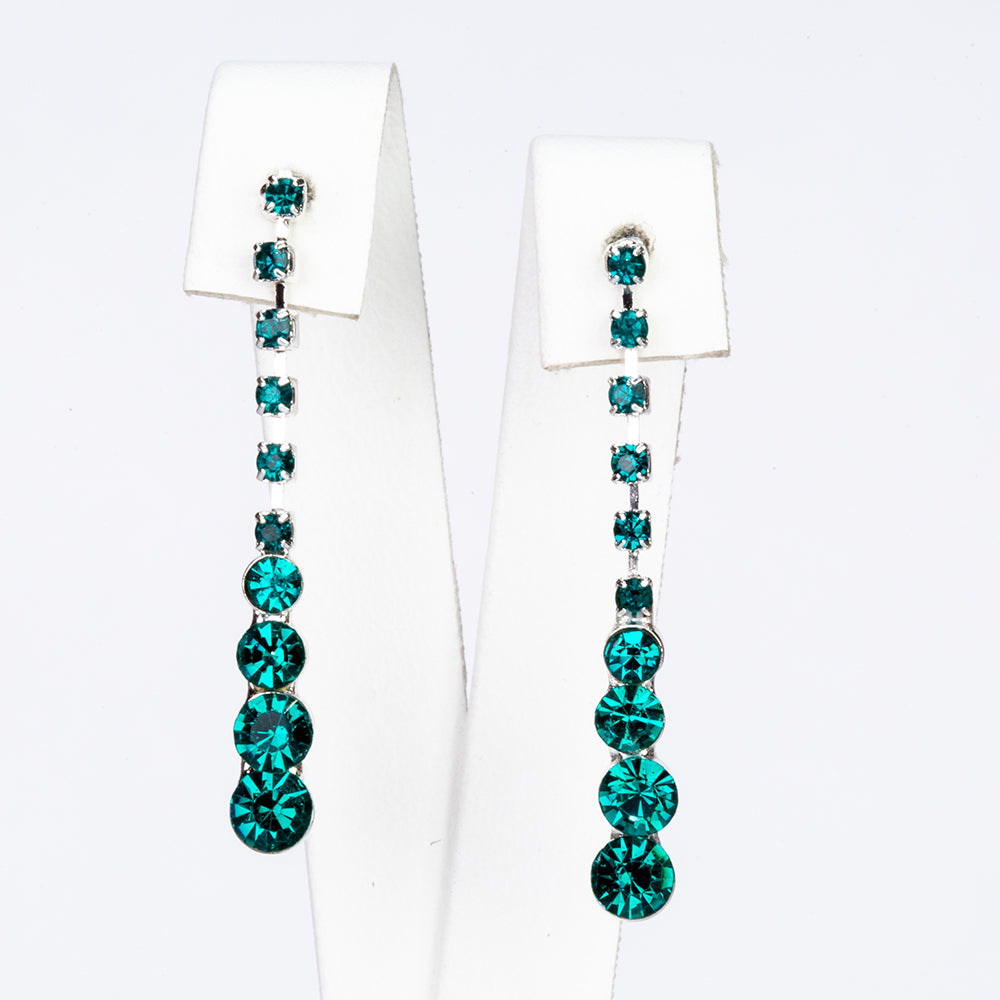 Conjunto de Aleación Bañado en Oro con Cristal Emporia® Verde ( Collar +Pendientes )