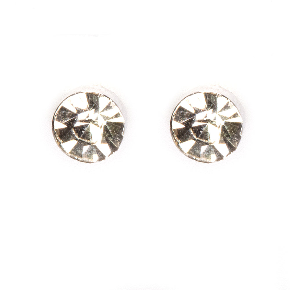 Juego de 7 piezas de reloj de cuarzo de aleación chapado en oro y blanco, 2 collares y 2 pendientes de aretes con cristales Emporia blancos, esfera blanca