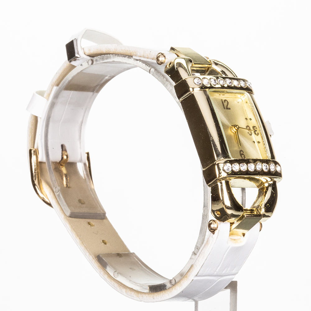 Conjunto de Aleación Bañado en Oro con Cristal Emporia® Blanco