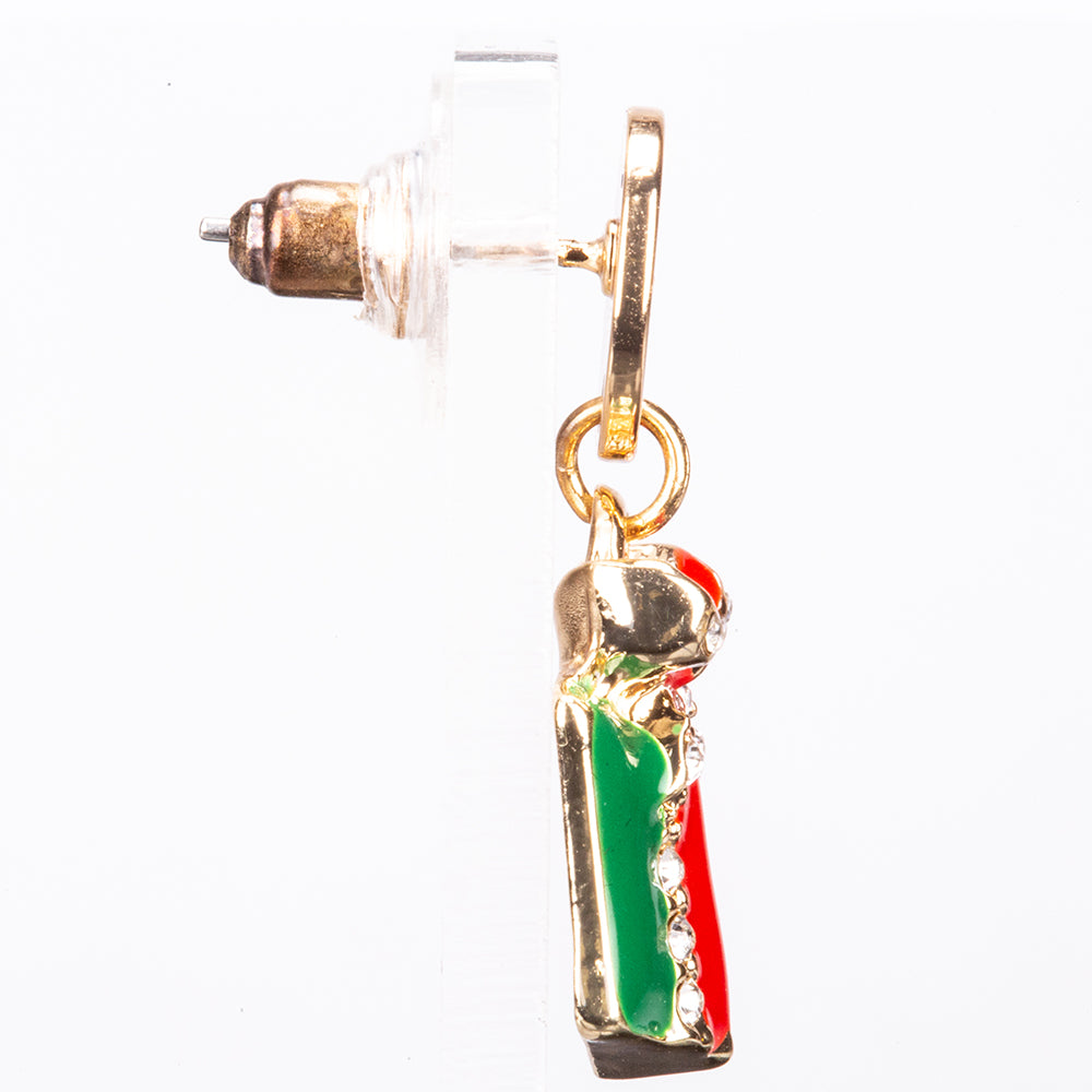 Conjunto de Aleación Bañado en Oro con Cristal Emporia® Rojo y Cristal Emporia® Blanco ( Pendientes )