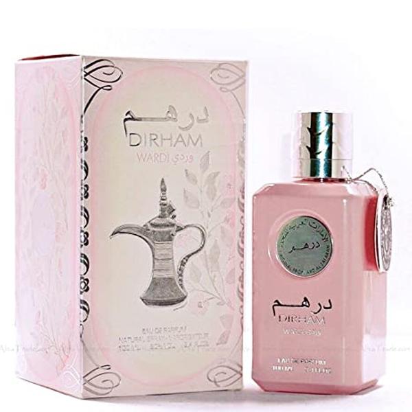 100 ml Eau de Perfume Dirham Wardi Fragancia Afrutado Dulce Floral para Mujeres