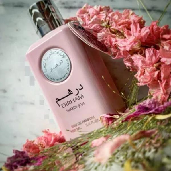 100 ml Eau de Perfume Dirham Wardi Fragancia Afrutado Dulce Floral para Mujeres