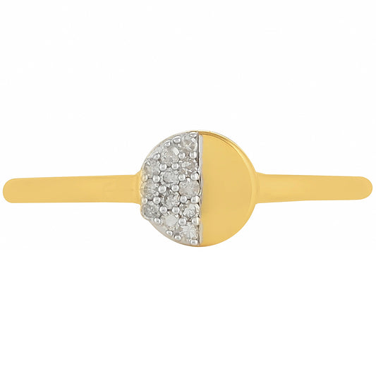 Anillo de Plata Bañada en Oro con Diamante blanco