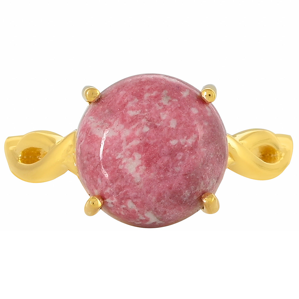 Anillo de Plata Bañada en Oro con Thulita