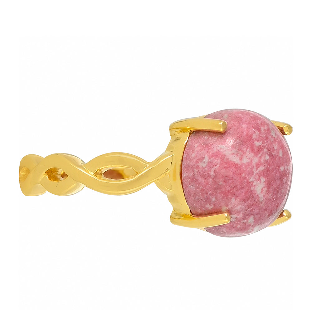 Anillo de Plata Bañada en Oro con Thulita