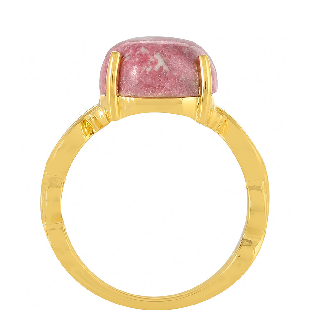 Anillo de Plata Bañada en Oro con Thulita