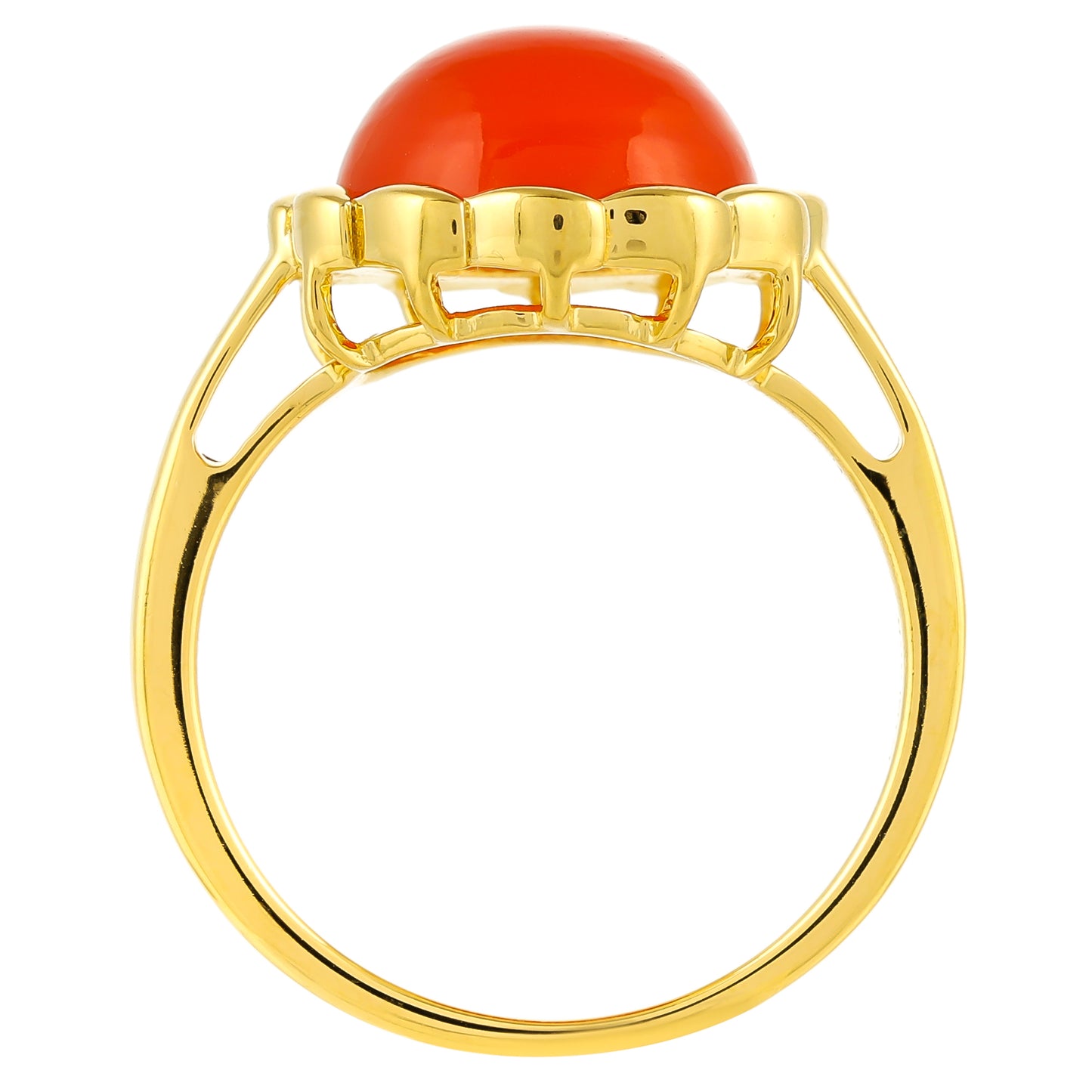 Anillo de Plata Bañada en Oro con Cornalina