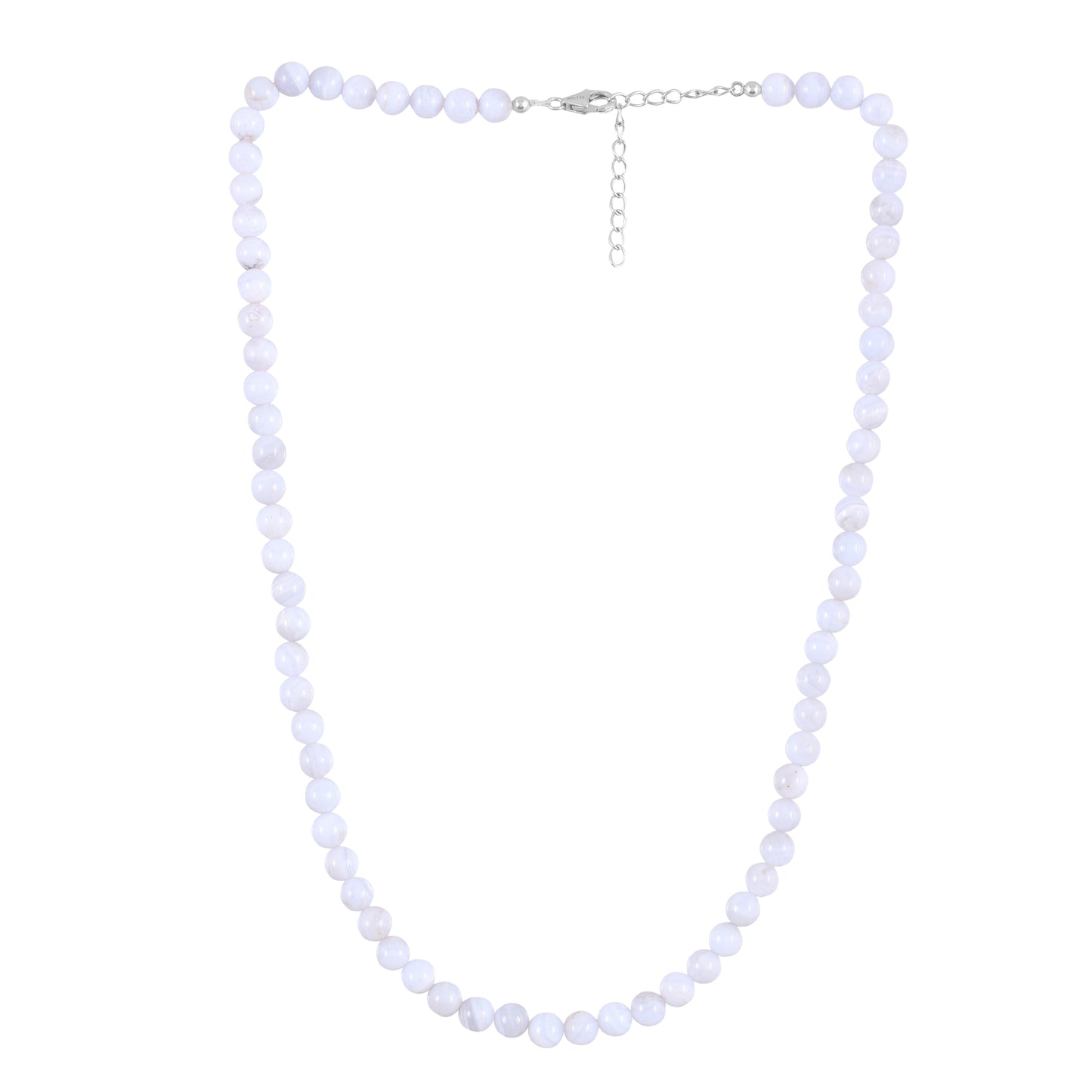 Collar de Plata con Ágata de Cordón Azul