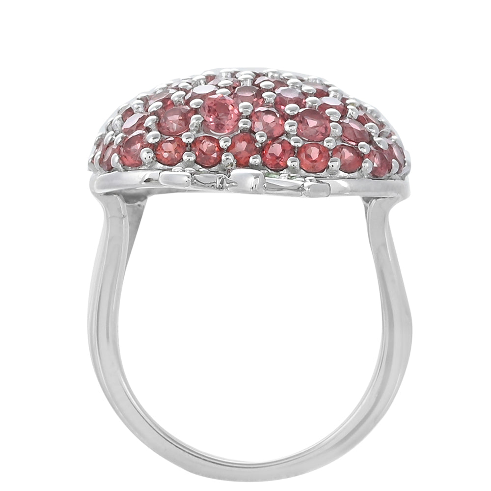 Anillo de Plata con Granate Rodolita y Granate de Tsavorite