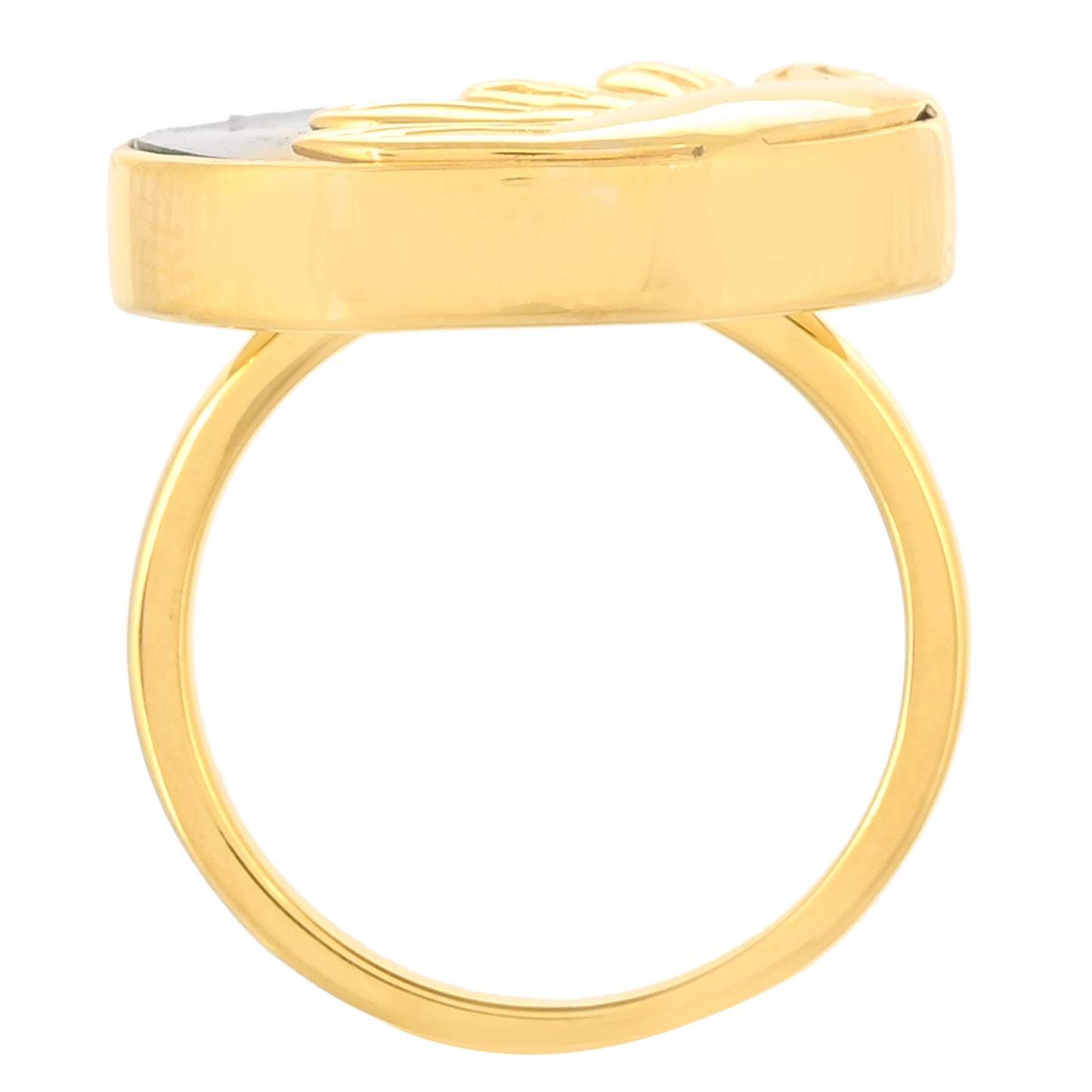 Anillo de Plata Bañada en Oro con Concha de abulón