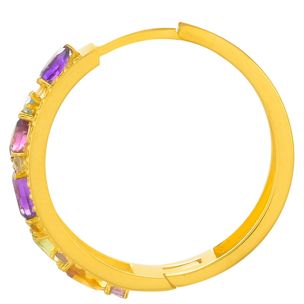 Pendientes de Plata Bañada en Oro con Amatista de Africa y Amatista Verde