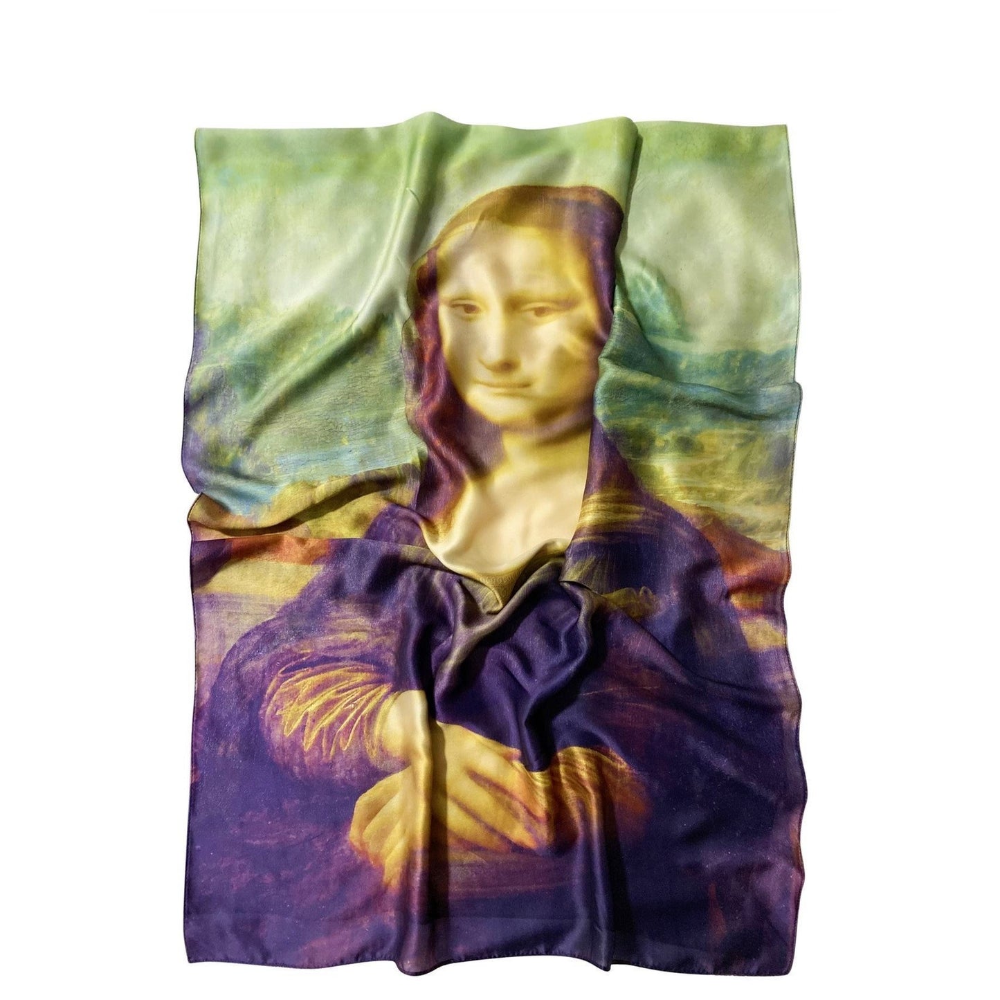 Pañuelo de seda, 70 cm x 180 cm, Leonardo Da Vinci - Mona Lisa