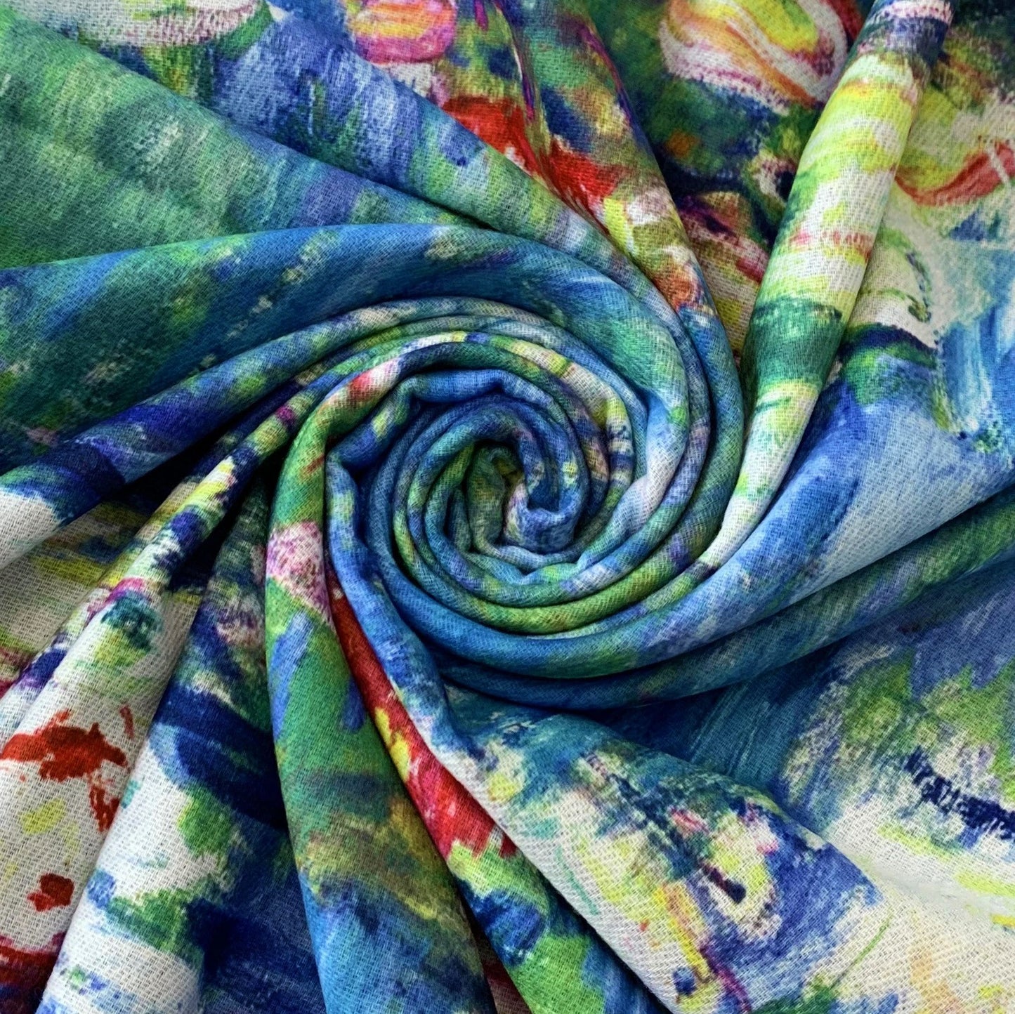 Bufanda de lana, 70 cm x 180 cm, Monet-Water Lilies Painting