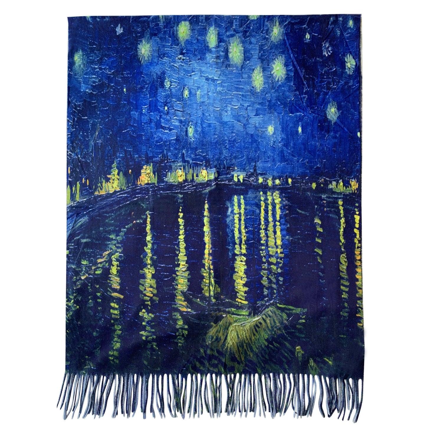 Bufanda de lana, 70 cm x 180 cm, Van Gogh - Starry Over The Rhone