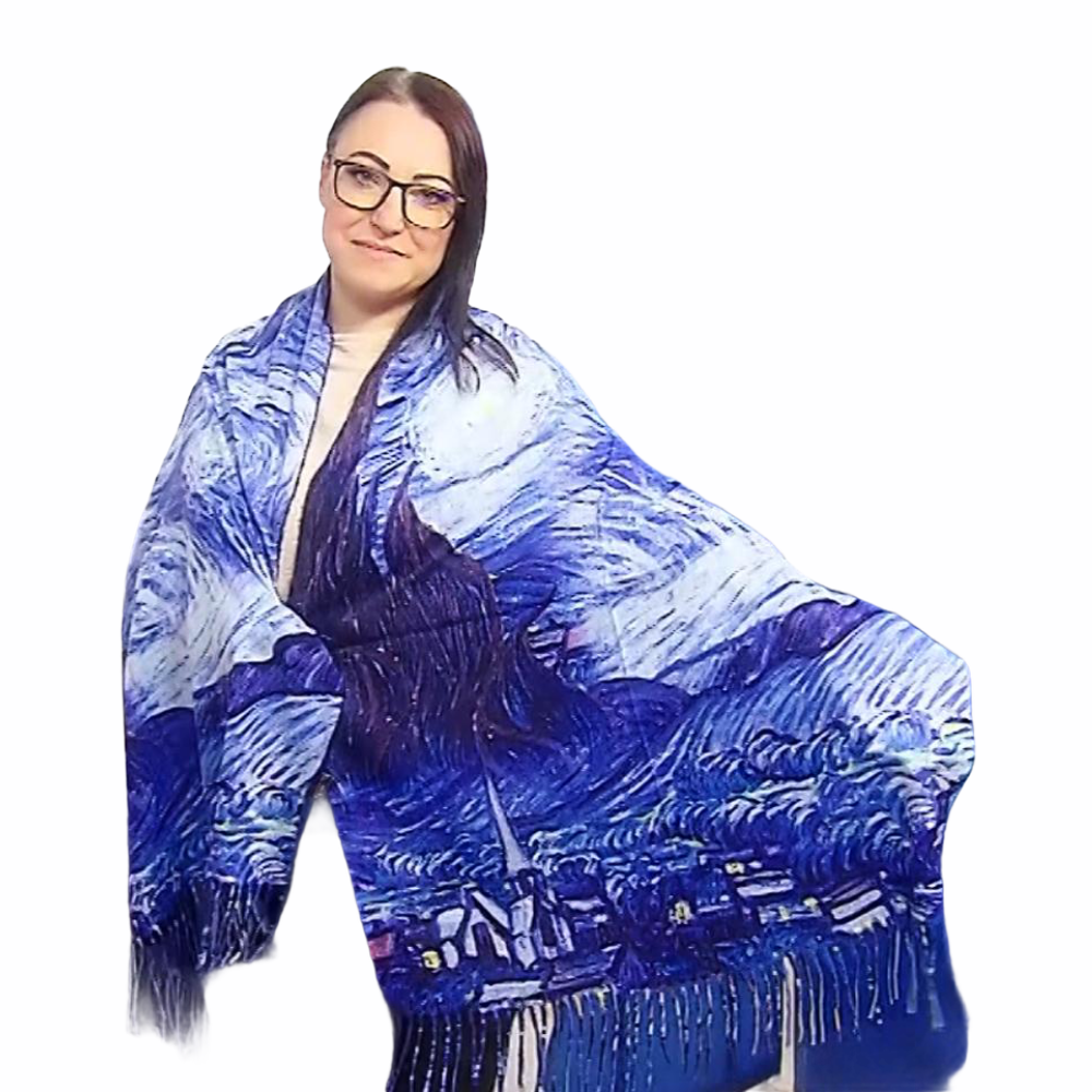 Bufanda de lana, 70 cm x 180 cm, Van Gogh - Starry Night