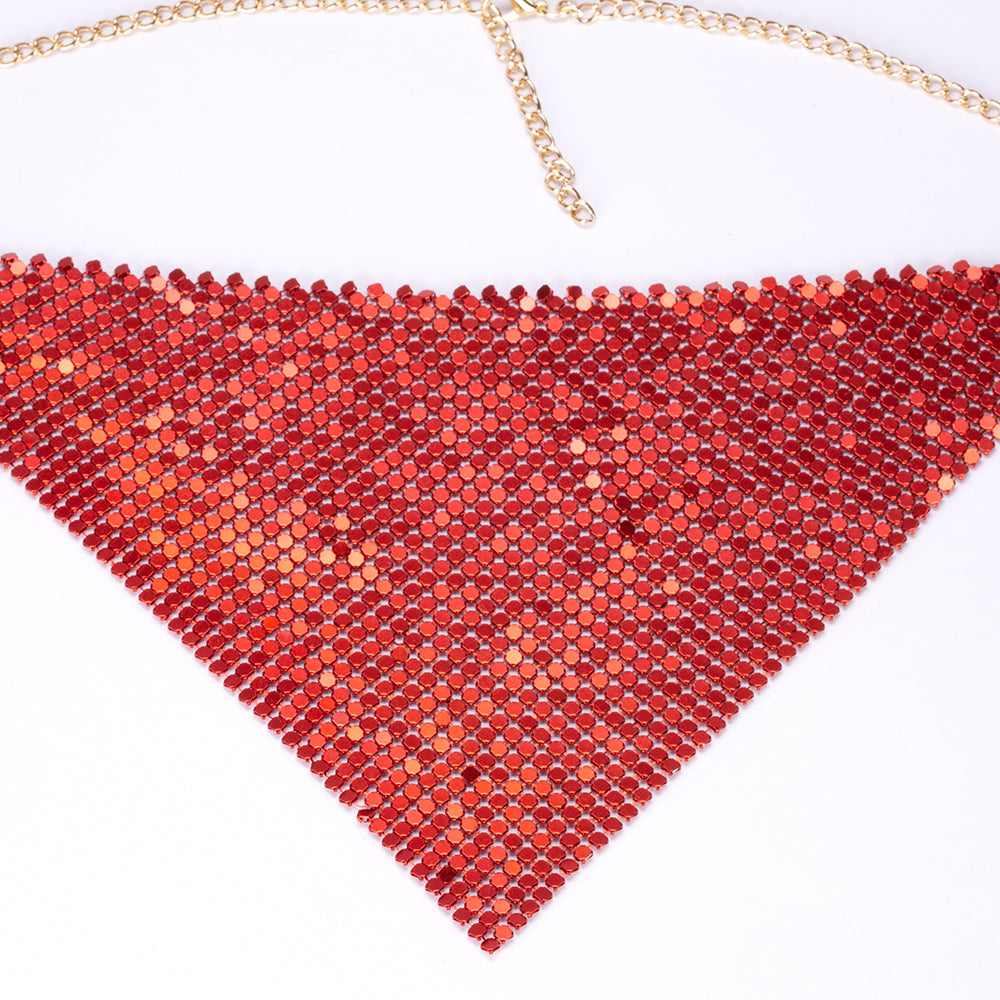Conjunto de Aleación Bañado en Oro con Cristal Emporia® Rojo ( Collar +Pendientes )