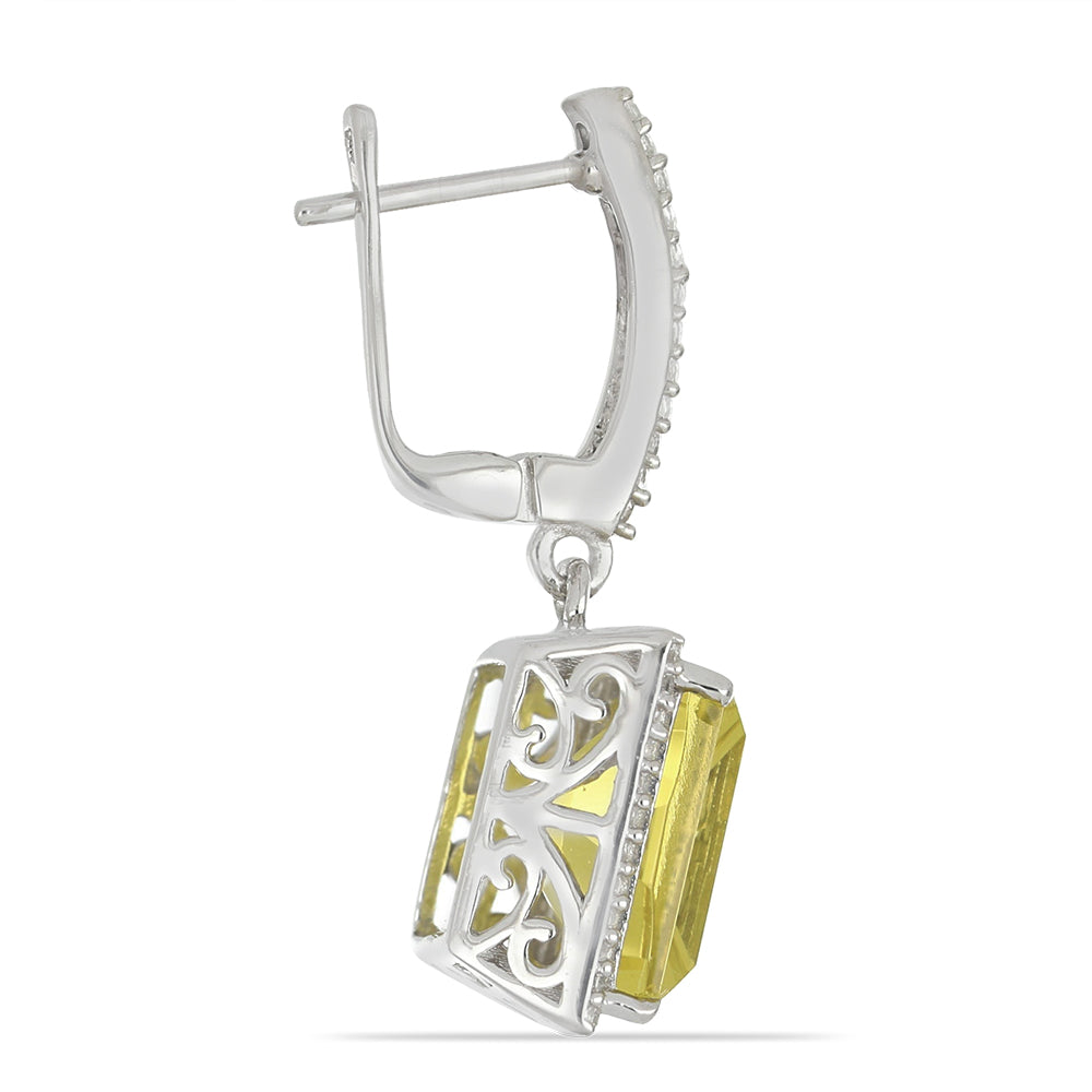 Pendientes de Plata con Cuarzo de Brasil y Topacio Blanco