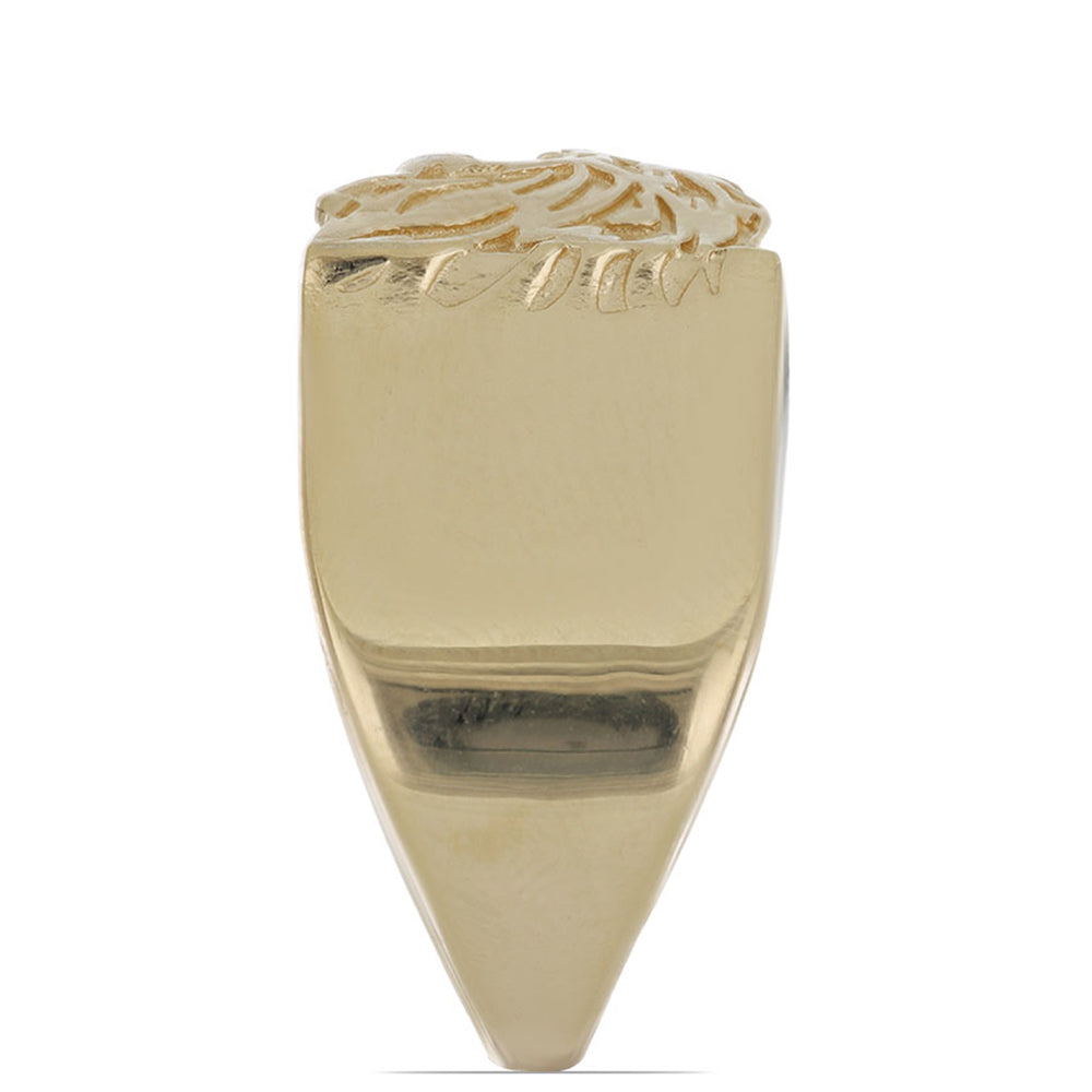 Anillo de Plata Bañada en Oro con Ojo de Tigre Verde