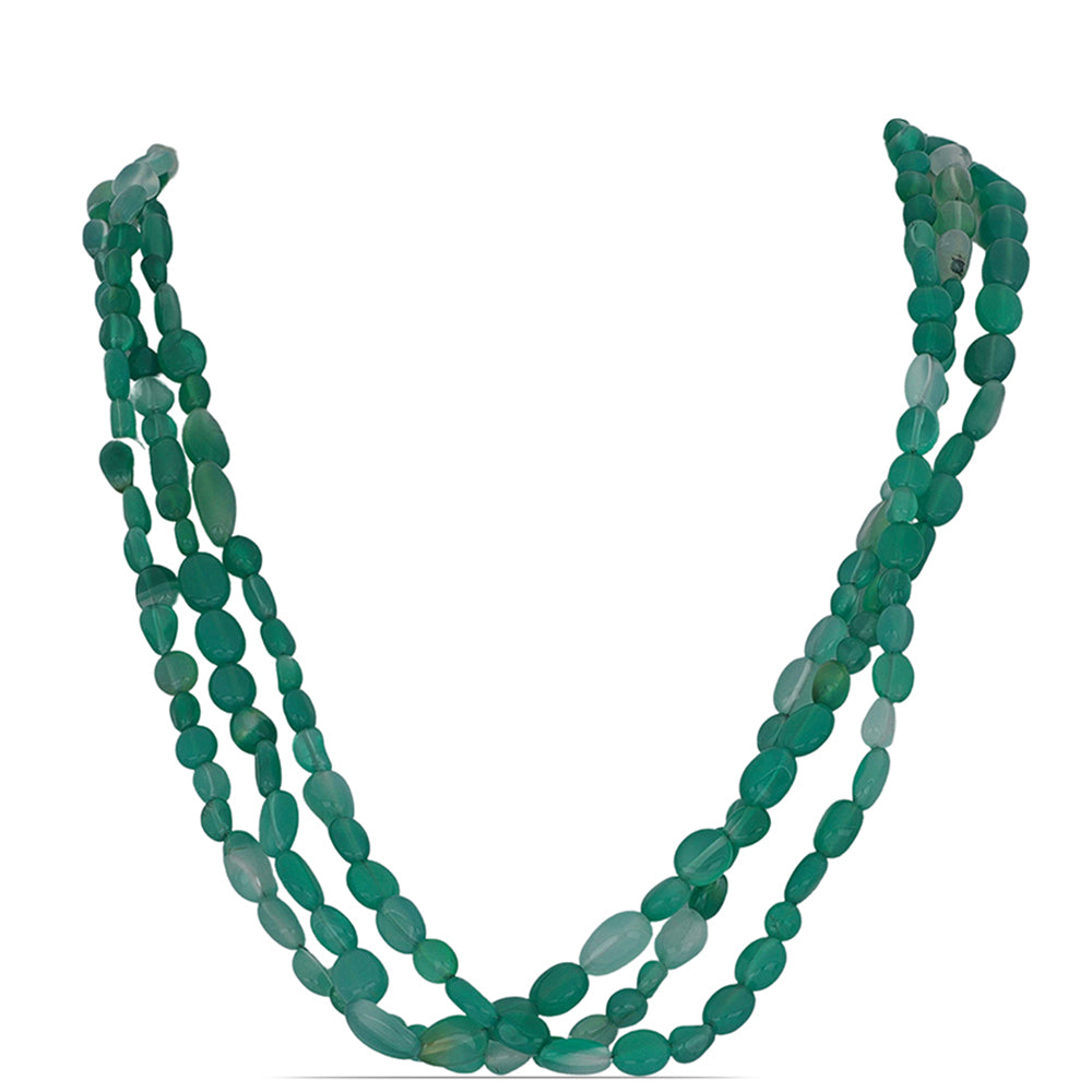 Collar de Plata Bañada en Oro con Ágata verde de Spruce Pine