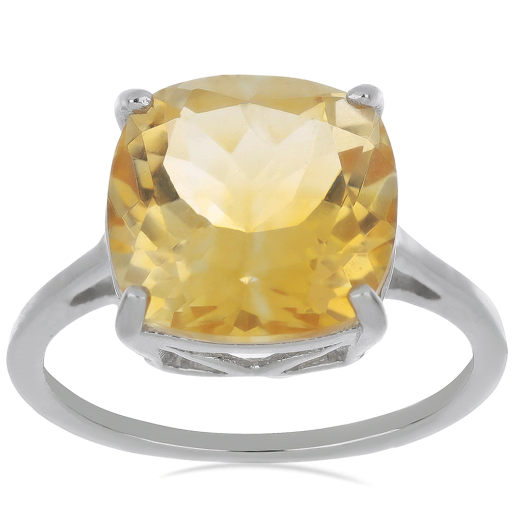 Anillo de Plata con Citrino de los Montes Urales
