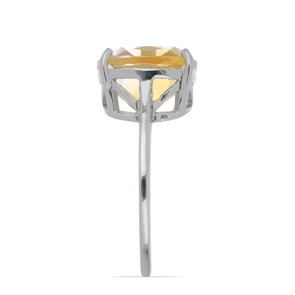Anillo de Plata con Citrino de los Montes Urales