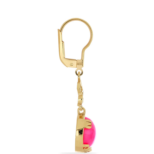 Pendientes de Plata Bañada en Oro con Ópalo Rosa Etíope de Lega Dembi