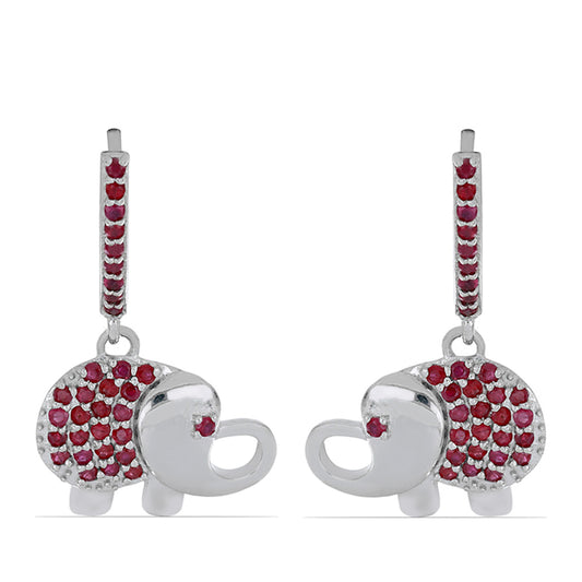 Pendientes de Plata con Rubí de Madagascar