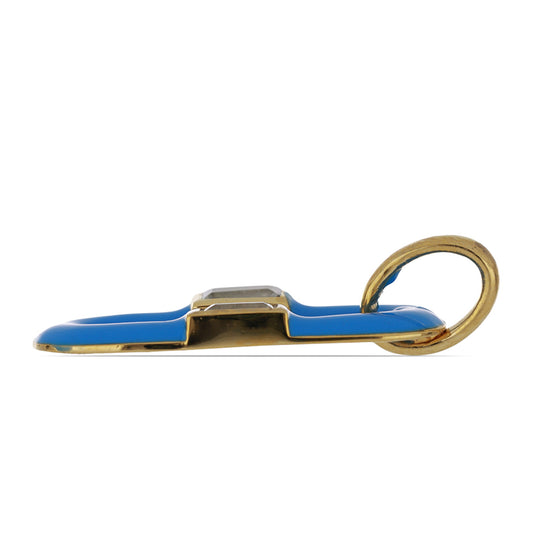 Colgante de Plata Bañada en Oro con Esmalte y Topacio Blanco