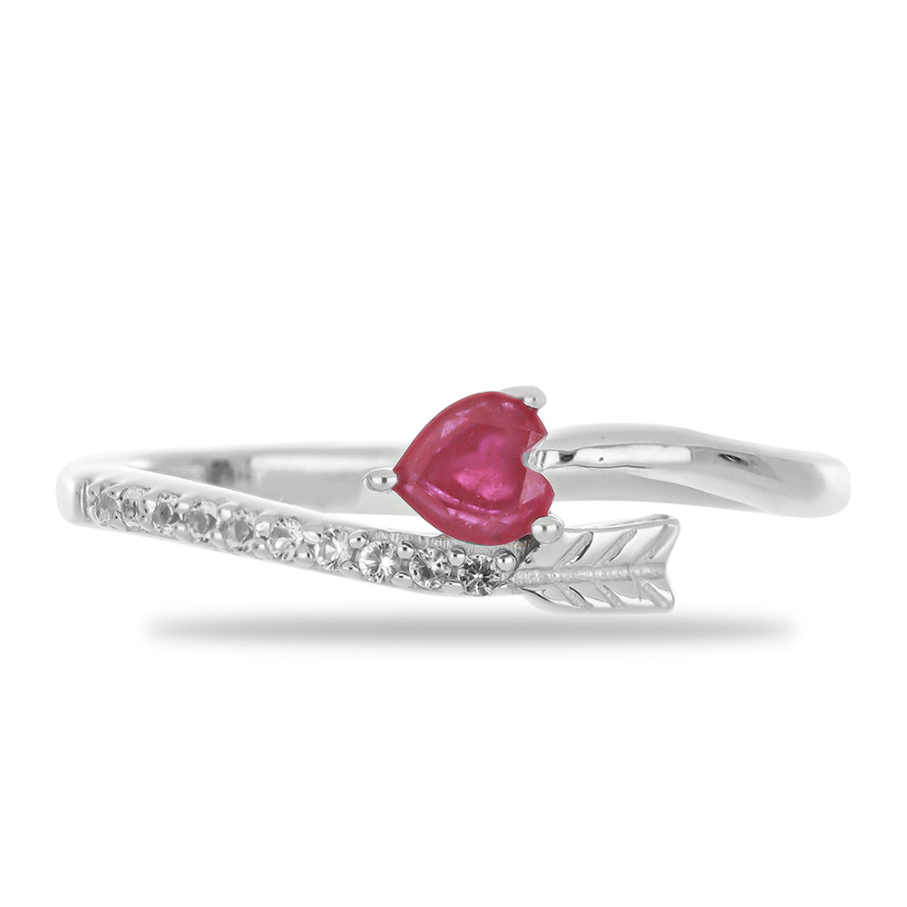 Anillo de Plata con Rubí de Madagascar y Topacio Blanco
