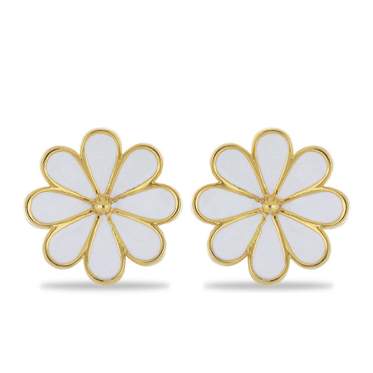 Pendientes de Plata Bañada en Oro con Esmalte