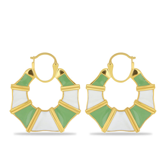 Pendientes de Plata Bañada en Oro con Esmalte