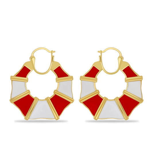 Pendientes de Plata Bañada en Oro con Esmalte