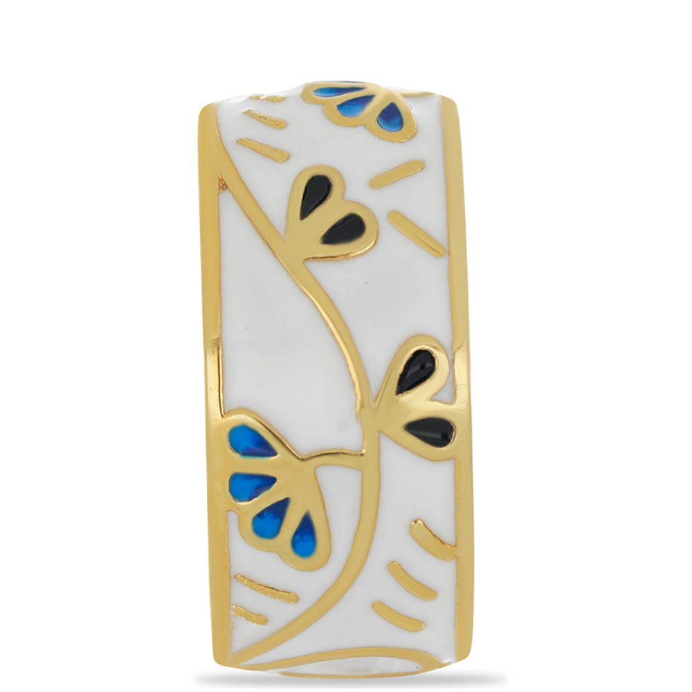 Anillo de Plata Bañada en Oro con Esmalte