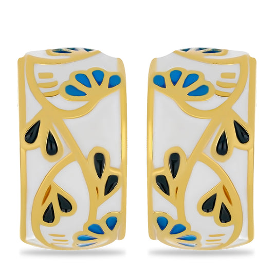 Pendientes de Plata Bañada en Oro con Esmalte