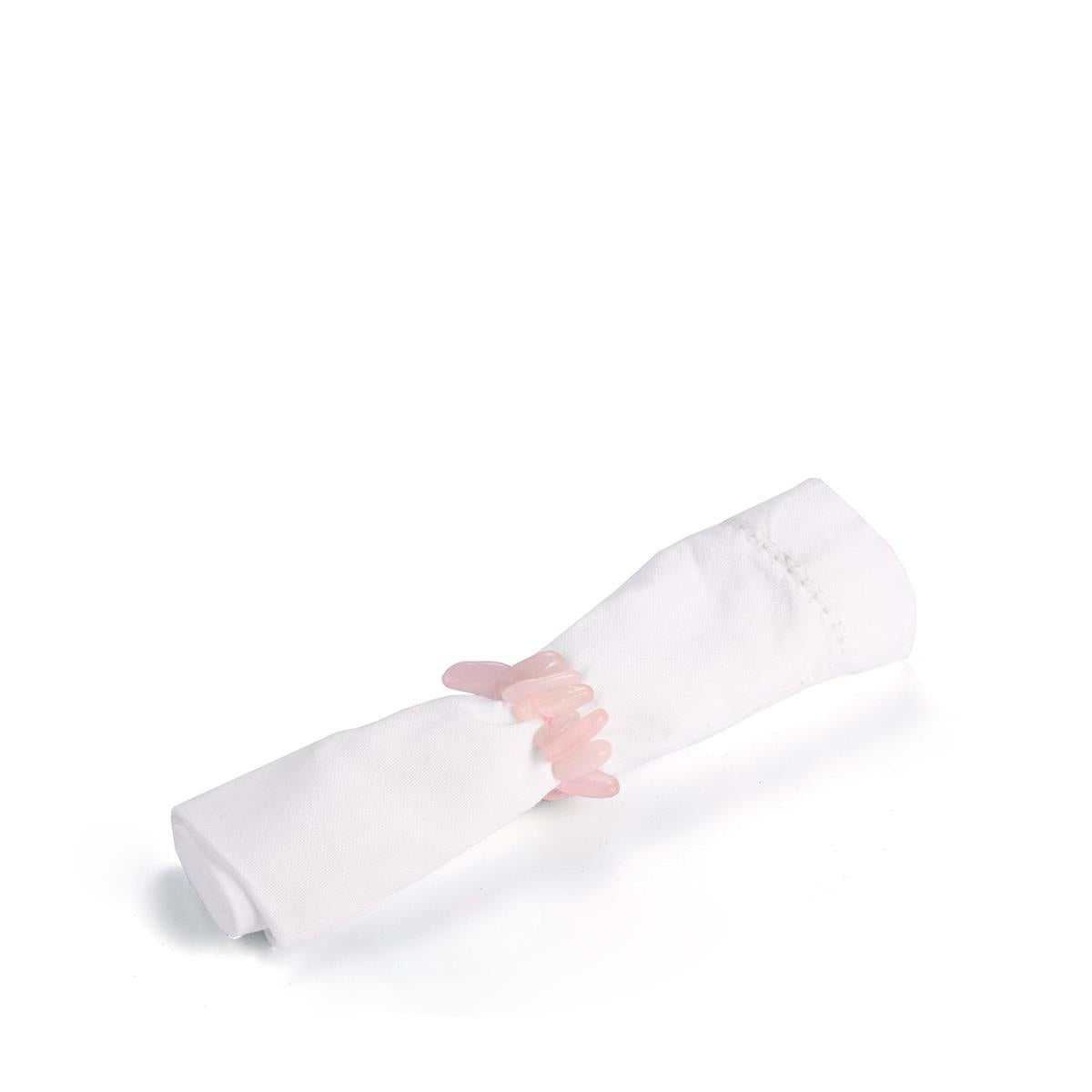 Gemporia: set de 4 servilleteros con cuarzo rosa AGTW 240 quilates