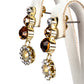 Conjunto de Aleación Bañado en Oro con Perla de cristal y Cristal Emporia® Blanco ( Collar +Pendientes )
